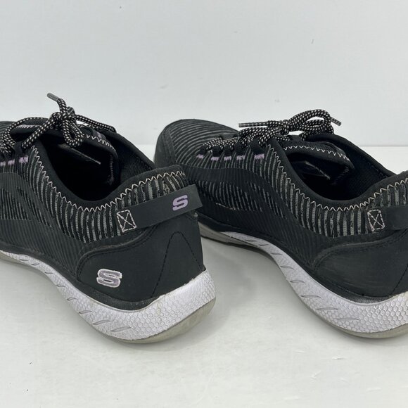 Skechers Safety Work Shoes Size 10 Gray Steel Toe Cap Round Toe Lace Up Flat Hee - Picture 3 of 6